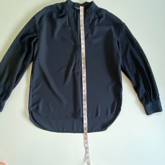 Club Monaco Oversized Chemise Blouse Shirt Navy Sz XS - Picture 8 of 12